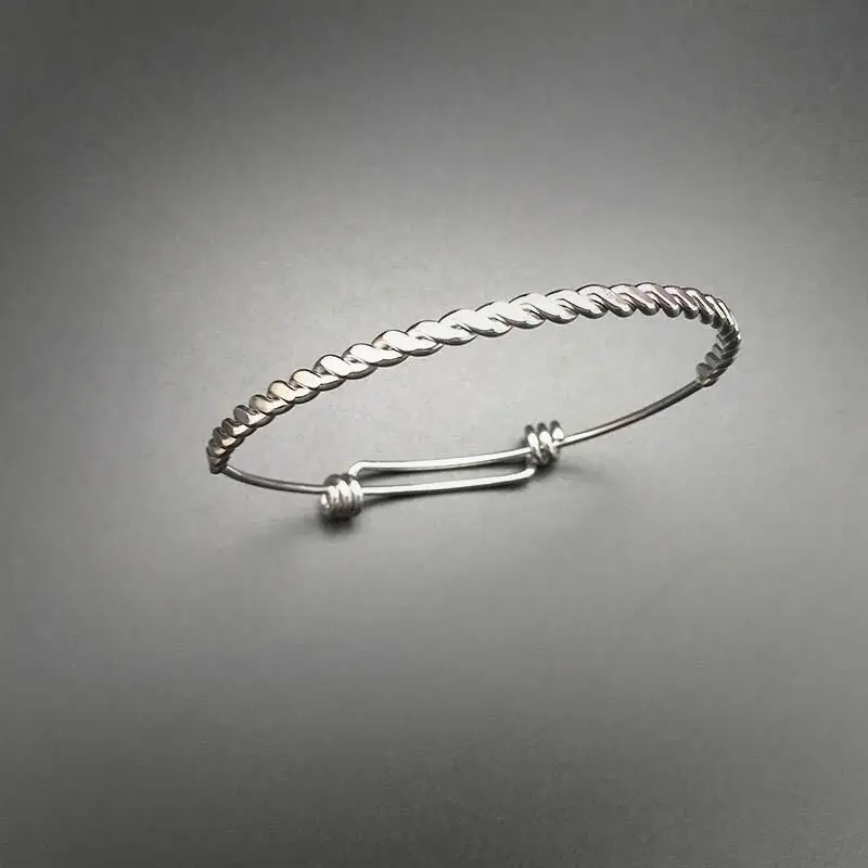 New Fashion Stainless Steel Cuff Bracelets Bangles Adjustable Twist