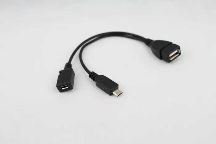 

Newest 1 in 2 OTG Micro USB Host Power Y Splitter USB Adapter to Mirco 5 Pin Male Female Cable