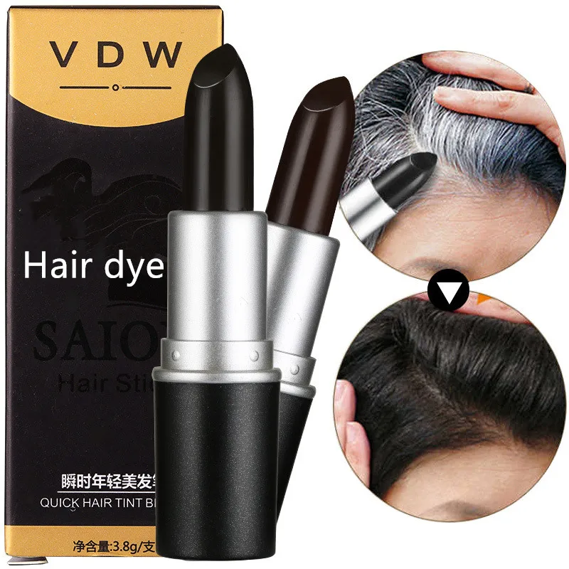 

One-Time Hair dye Instant Gray Root Coverage Hair Color Modify Cream Stick Temporary Cover Up White Hair Colour Dye 3.8g