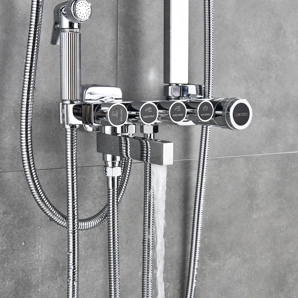 バスルーム用シャワーシステム,ボディマッサージ用シャワー水栓セット,レインシャワーミキサー,ビデ,スイベルスパウト付き - AliExpress  家のリフォーム