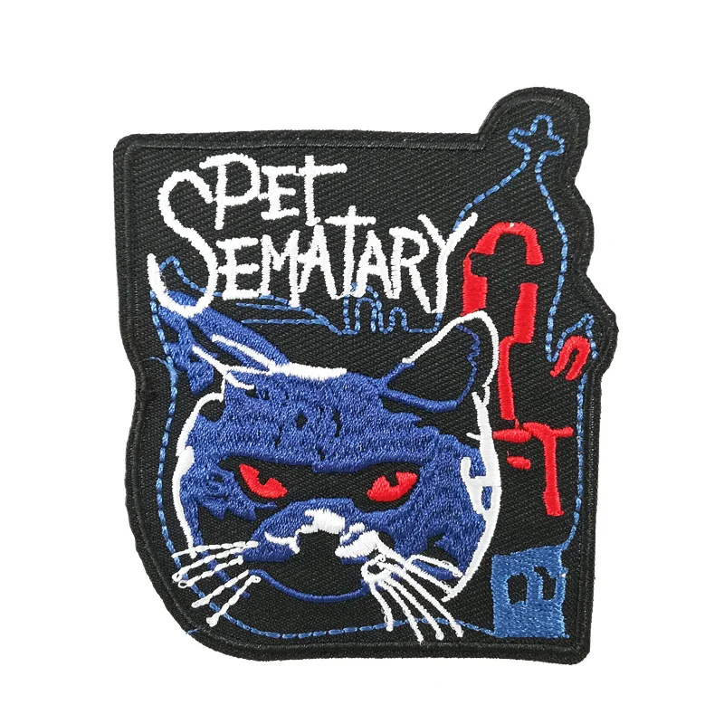 

Pet Sematary Embroidered iron on sew on Patch Horror Movie Cat Stephen King Creed Ramones