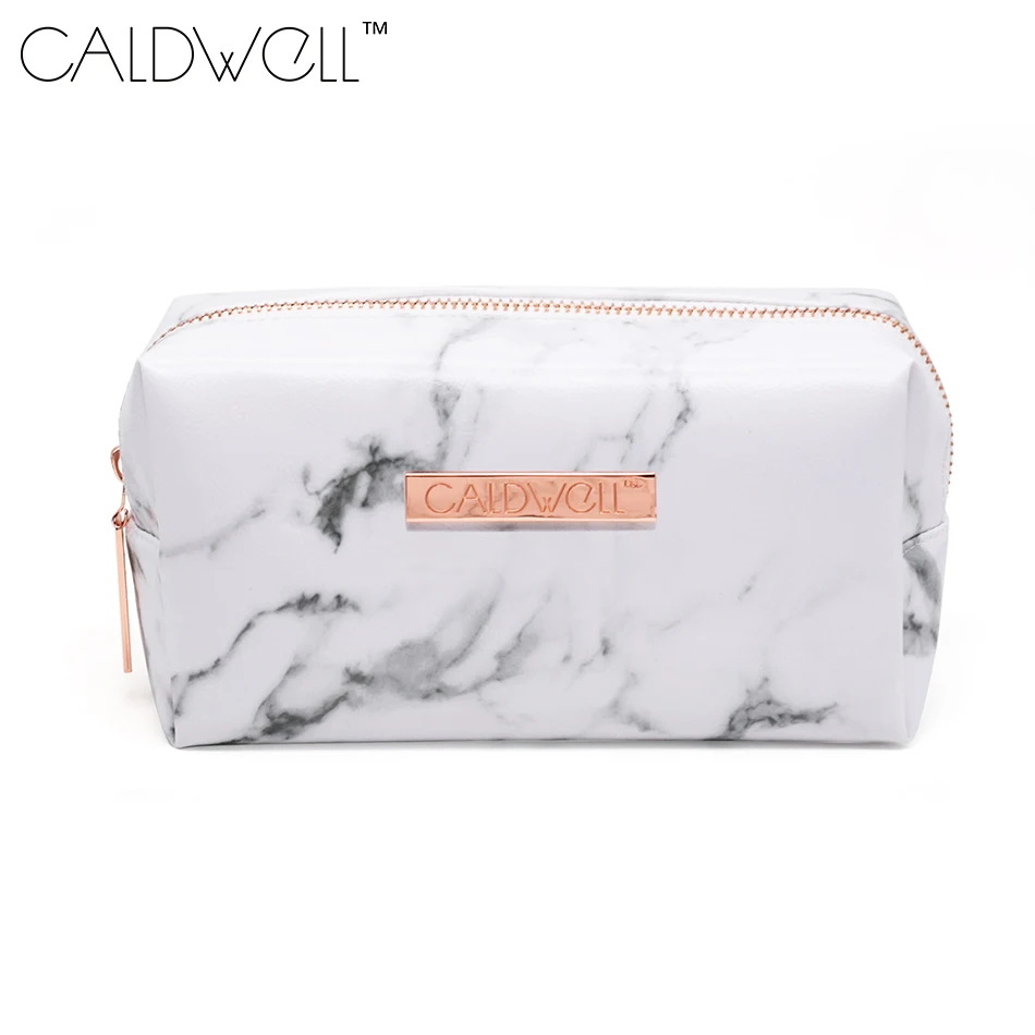 CALDWELL 2018 новый мрамор искусственная кожа косметичка мода молния сумка для хранения портативный дамы путешествия квадратный макияж расчёски