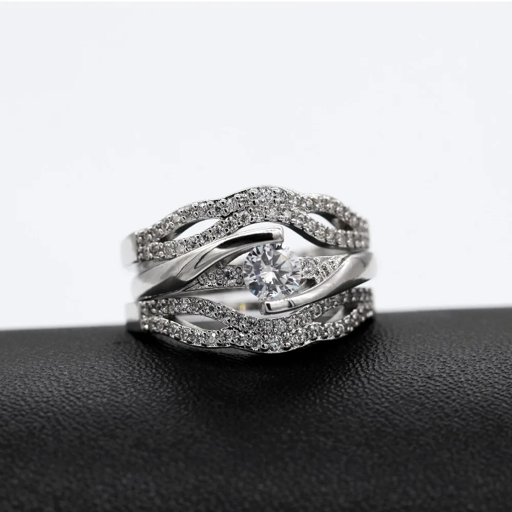 Uloveido 5 шт. Свадебная помолвка годовщина, обещание кольца усилитель набор свадебный набор обручальных колец для женщин девочек Y450