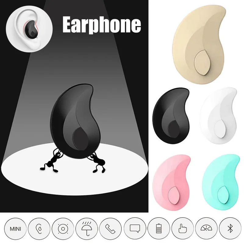 

S550 Wireless Earphone Bluetooth Headset Invisible Headset Stereo Music Smart Phone Earbuds with Microphone for iPhone Xiaomi