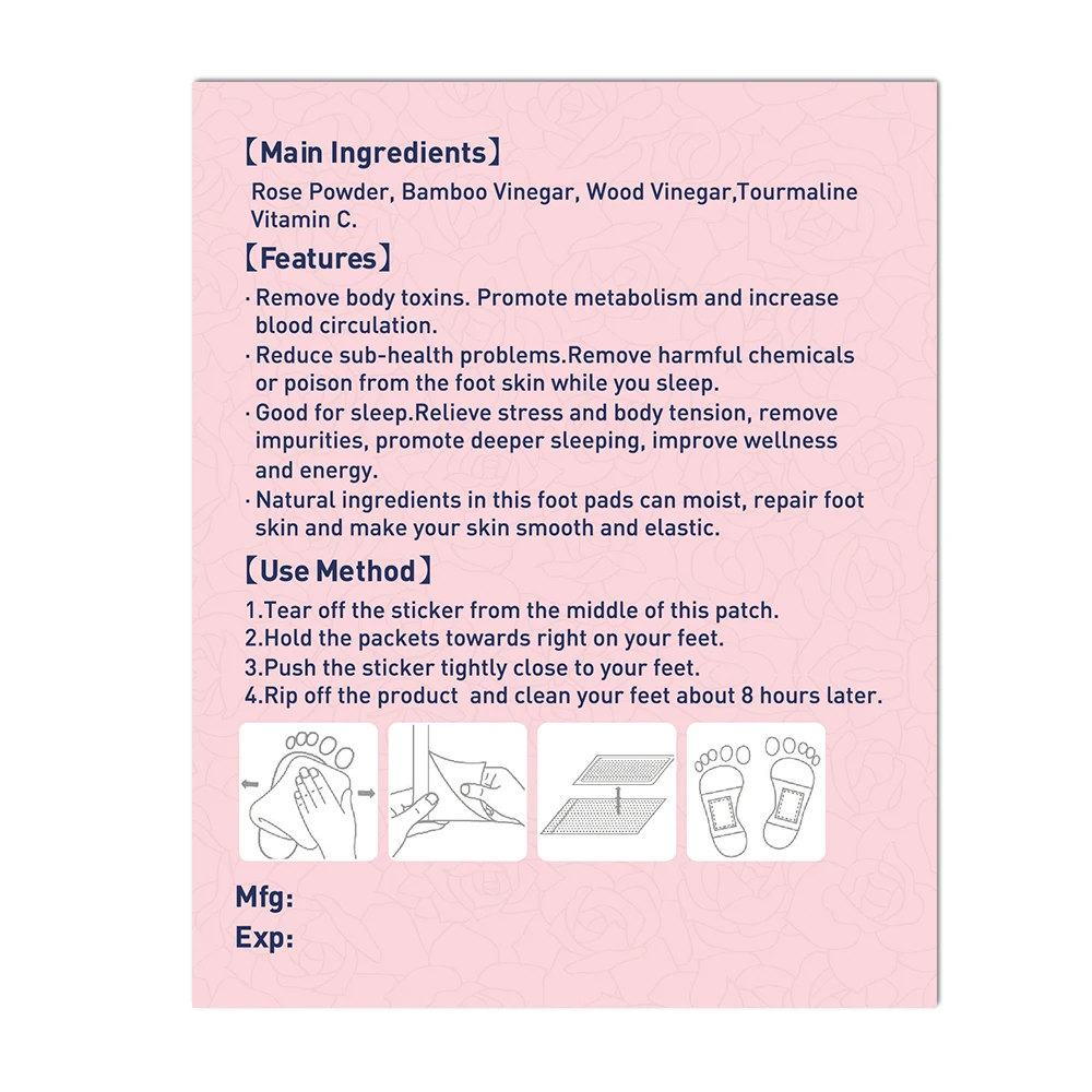 Sumifun 12 шт./кор. розовое Детокс пластырь для ног с эфирными маслами китайский натуральный уход за здоровьем медицинский пластырь K04001