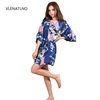 Silk Satin Wedding Bride Bridesmaid Robe Floral Bathrobe Short Kimono Robe Night Robe Bath Robe Fashion Dressing Gown For Women ► Photo 1/6