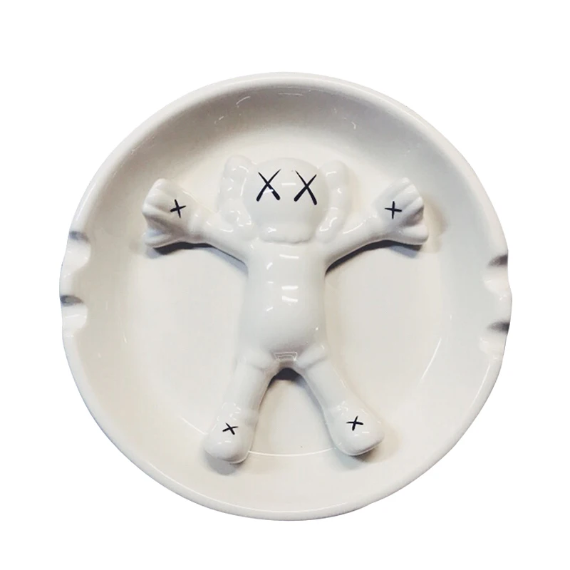 KAWS Creative white ceramic ashtray Tabletop adornment toys A good gift