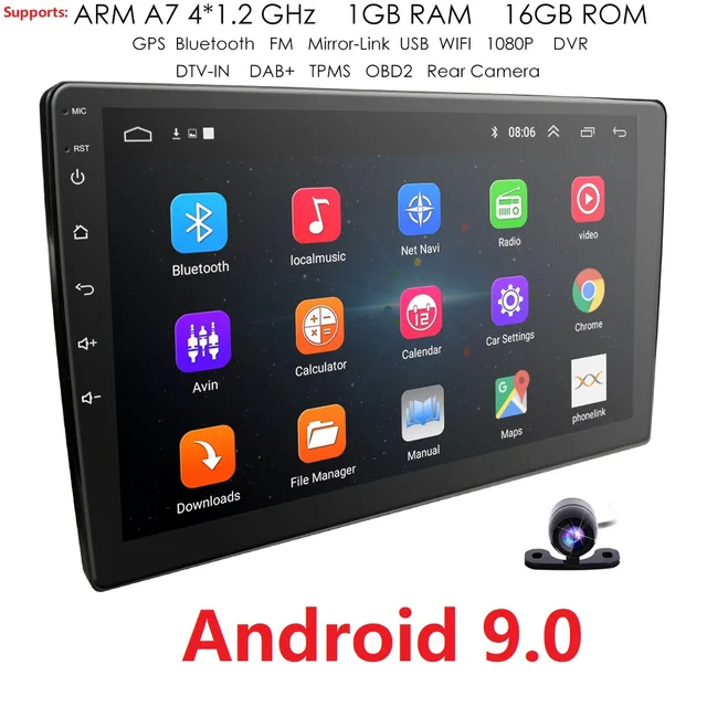 $US $66.14  9 INCH Android 9.0 GPS Navigation Autoradio Multimedia DVD Player Bluetooth WIFI MirrorLink OBD2 Un