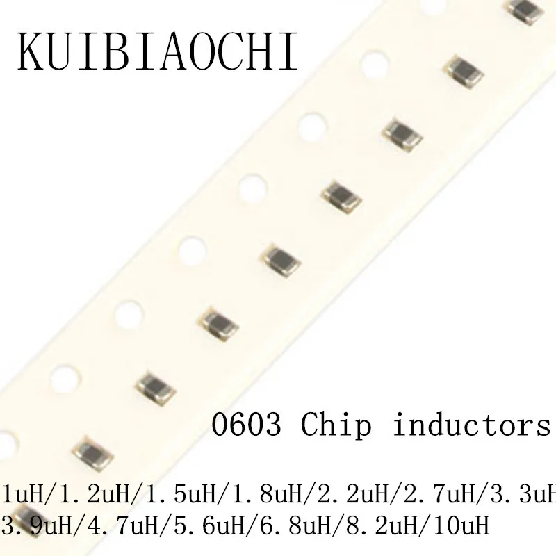 100 шт./лот SMD Индуктивный чип 1608 0603 1uH 1.2uH 1.5uH 1.8uH 2.2uH 2.7uH 3.3uH 3.9uH 4.7uH 5.6uH 6.8uH 8.2uH 10uH