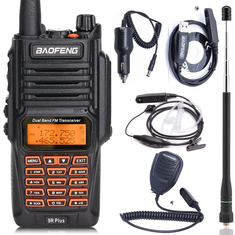 BaoFeng UV-9R плюс влагонепроницаемые Walkie Talkie 8 Вт Мощный 136-174 МГц и 400-520 МГц двухдиапазонный Портативный 10 км большого радиуса действия радио