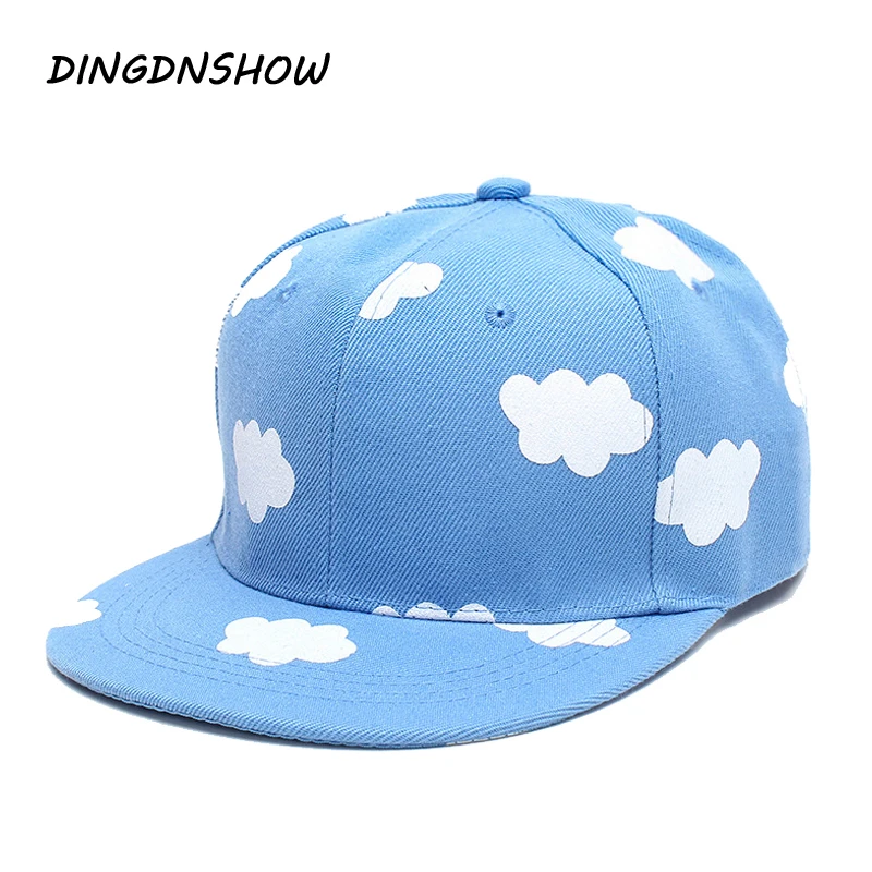 

[DINGDNSHOW]2019 New Hip Hop Hat Adult Cotton Print Cartoon Cloud Lovely Baseball Cap Adjustable Hat for Men and Women