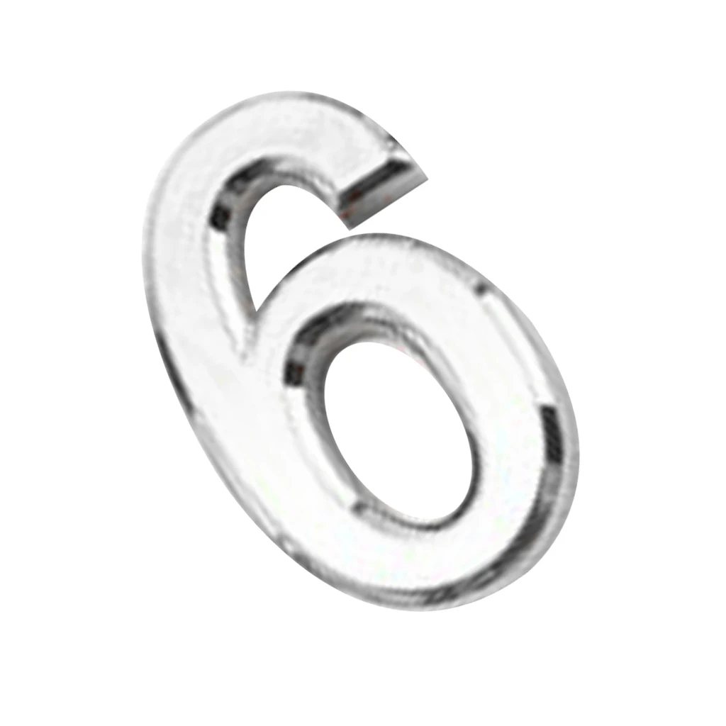 Silver Plastic House Front Door Hotel Room Number Self Adhesive Plaque Sign6