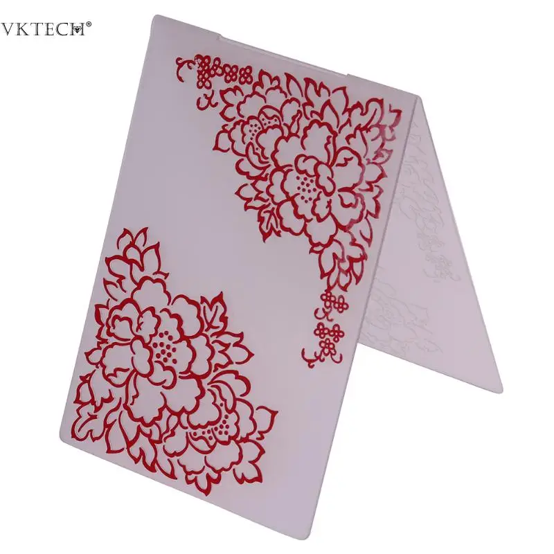 

Flower Frame Corner Plastic Embossing Folder Plastic Template Embossing 15*10.5cm for DIY Scrapbooking Album Cards Making Tool