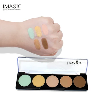 

IMAGIC Concealer Palette Natural Facial Face Foundation Cosmetic Beauty Cream Makeup With 2 Style 5 Colors Conceale