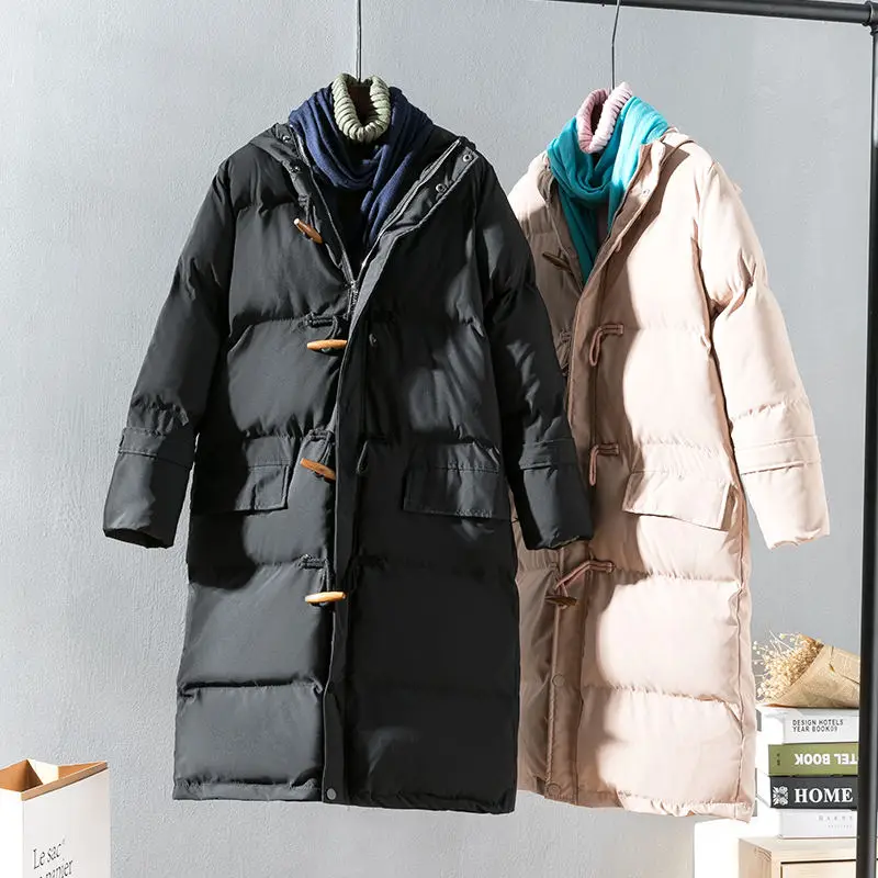 Куртка женская зимняя парка Harajuku пуховое хлопковое пальто женское приталенное пальто с капюшоном Повседневная куртка с длинным рукавом женская одежда Q1110