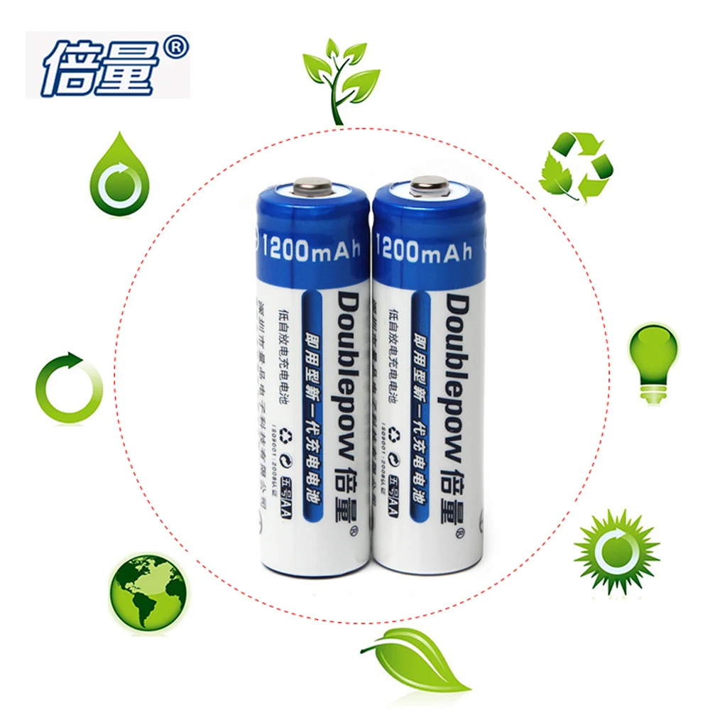 

2pcs! Doublepow 1200mah AA Ni-CD Battery 1.2V LSD NiCD AA Rechargeable Battery with 1200 Cycle for Flashlight Headlamp Camera