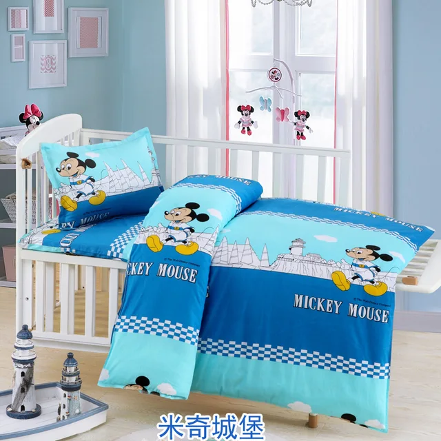 3 Pcs Set Students Childrens Cartoon Cot Bed Bedding Set Baby Boy