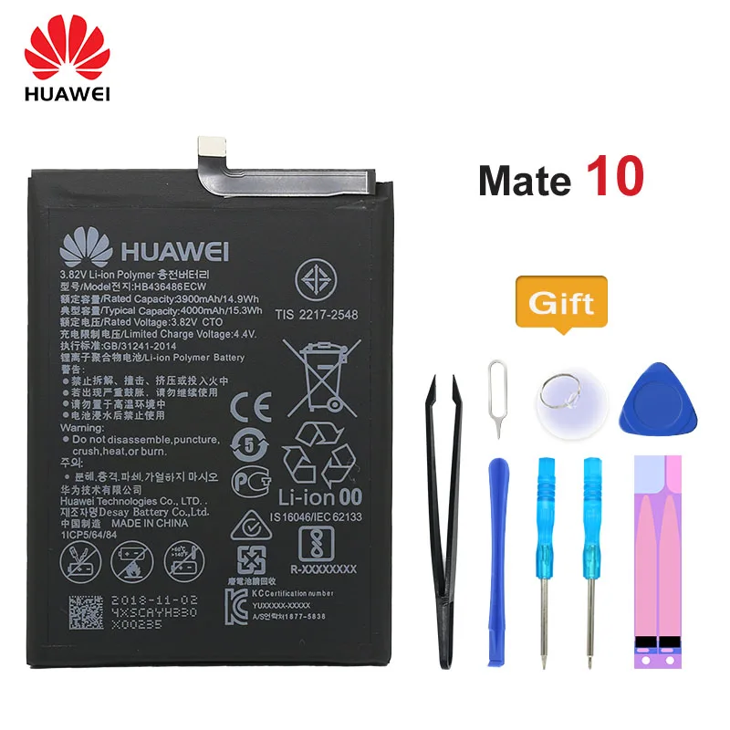 

100% Original Huawei Battery HB436486ECW for Huawei Mate 10 Mate 10 Pro Mate 10 Lite 4000mAh