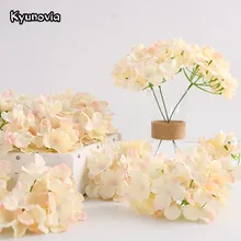 Kyunovia 50pcs artificial Silk Hydrangea flower head Ball Chrysanthemum Wedding Path Home Hotel DIY flower wall accessories KY34