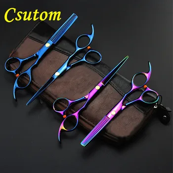 

Custom-made Upscale 6 / 5.5 inch cut hair scissors cutting shears makas thinning scissor barber tools hairdressing scissors set
