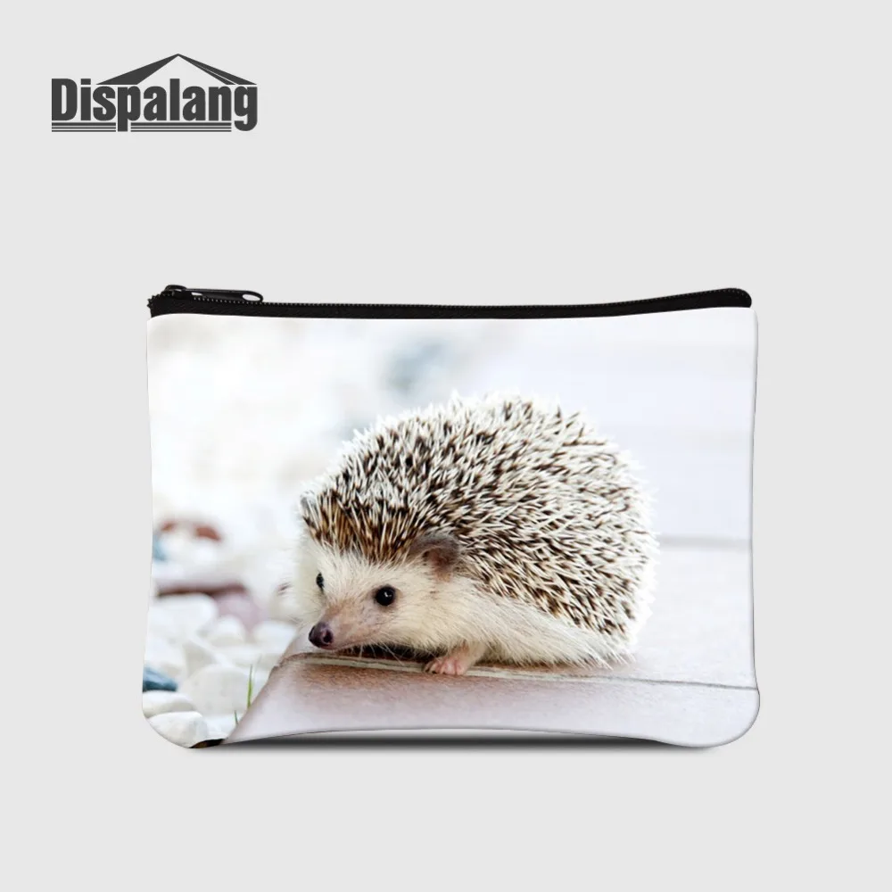 

Dispalang Cute Hedgehog Prints Zipper Coin Purse for Cell Phone/Credit Card/Money/Key wolf Kids Coin Wallet Bag Mini Women Bags