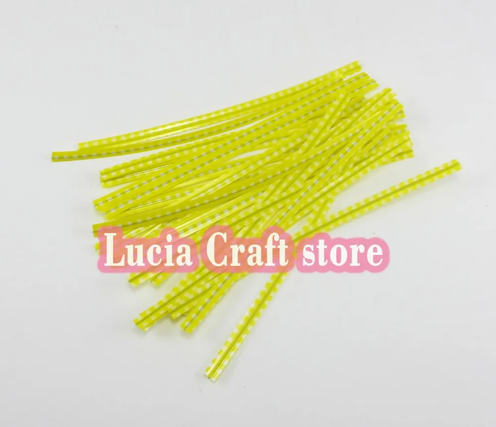 Распродажа! Lucia Craft 100 шт 4 мм* 10 см ламинированная пленка проволочный ремень твист Галстуки упаковка веревка печенье выпечка сумки уплотнения Упаковка I0805