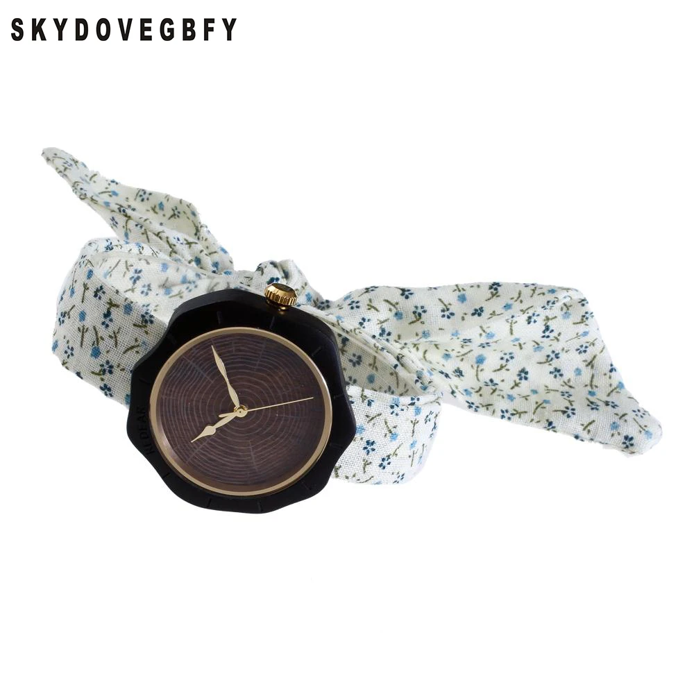 

SKYDOVEGBFY Wood Watches Wood Women Watches Fashion Watch Women Quartz Wristwatch Thin Canvas Wooden Watch Ladies