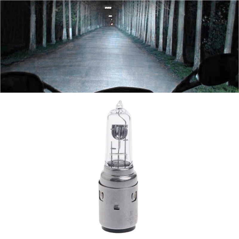 

Motorcycle DC 12V 35W BA20D Headlight Halogen Xenon Bulb White Light