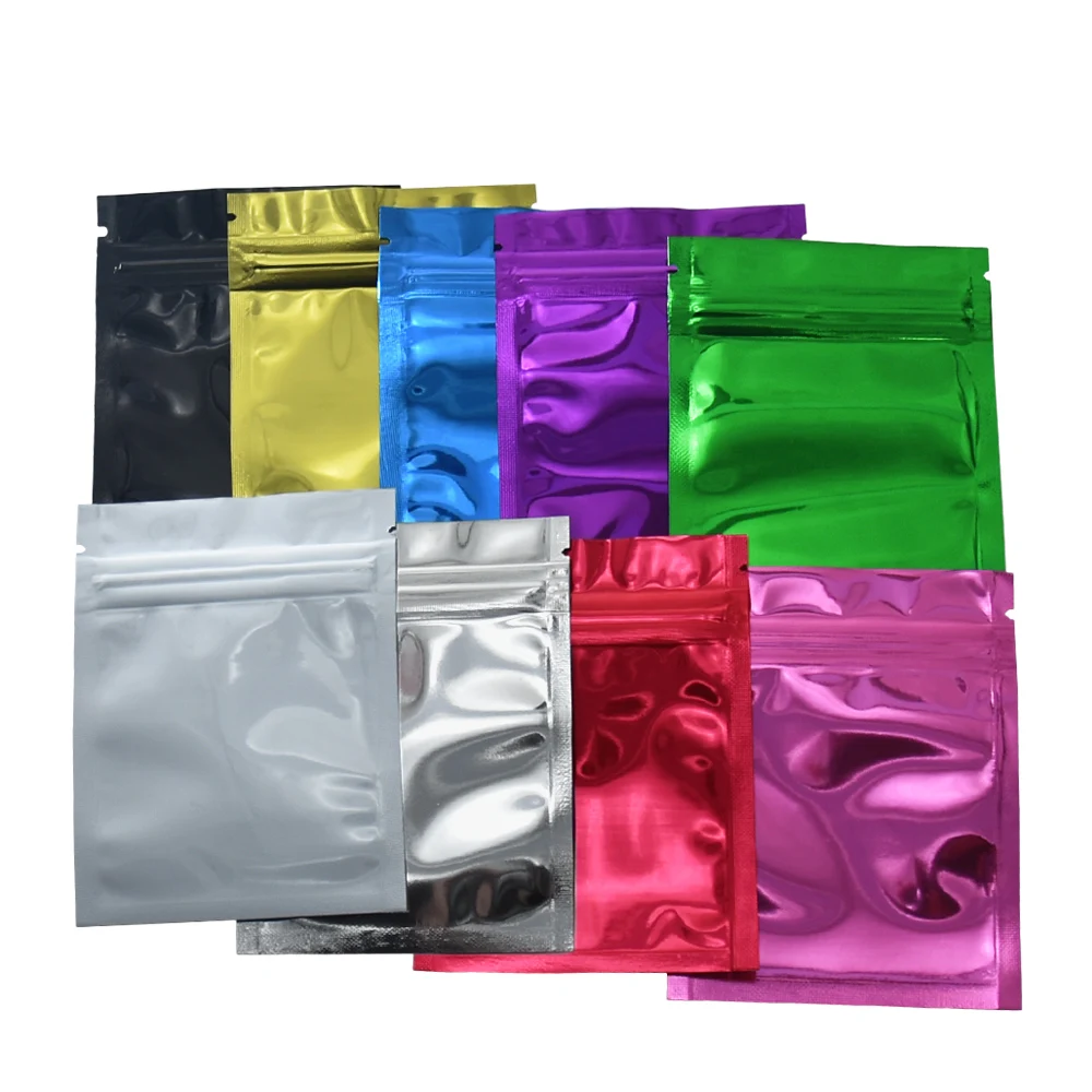 

7.5*10cm 100pcs/lot Various Colors Retail Aluminum Foil Ziplock Package Pouch Grip Seal Packaging Bag Resealable Zipper Top Bag