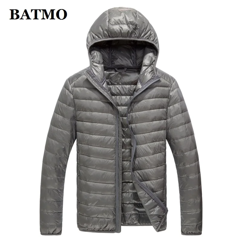 BATMO Новинка осени 2019 высокое качество 80% белый утиный пух Мужская тонкая синяя