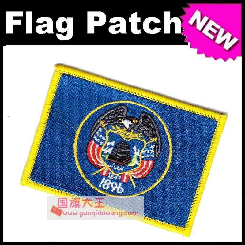 Embroidery Patches USA States flag State of Utah Iron on 9.0x6.5cm
