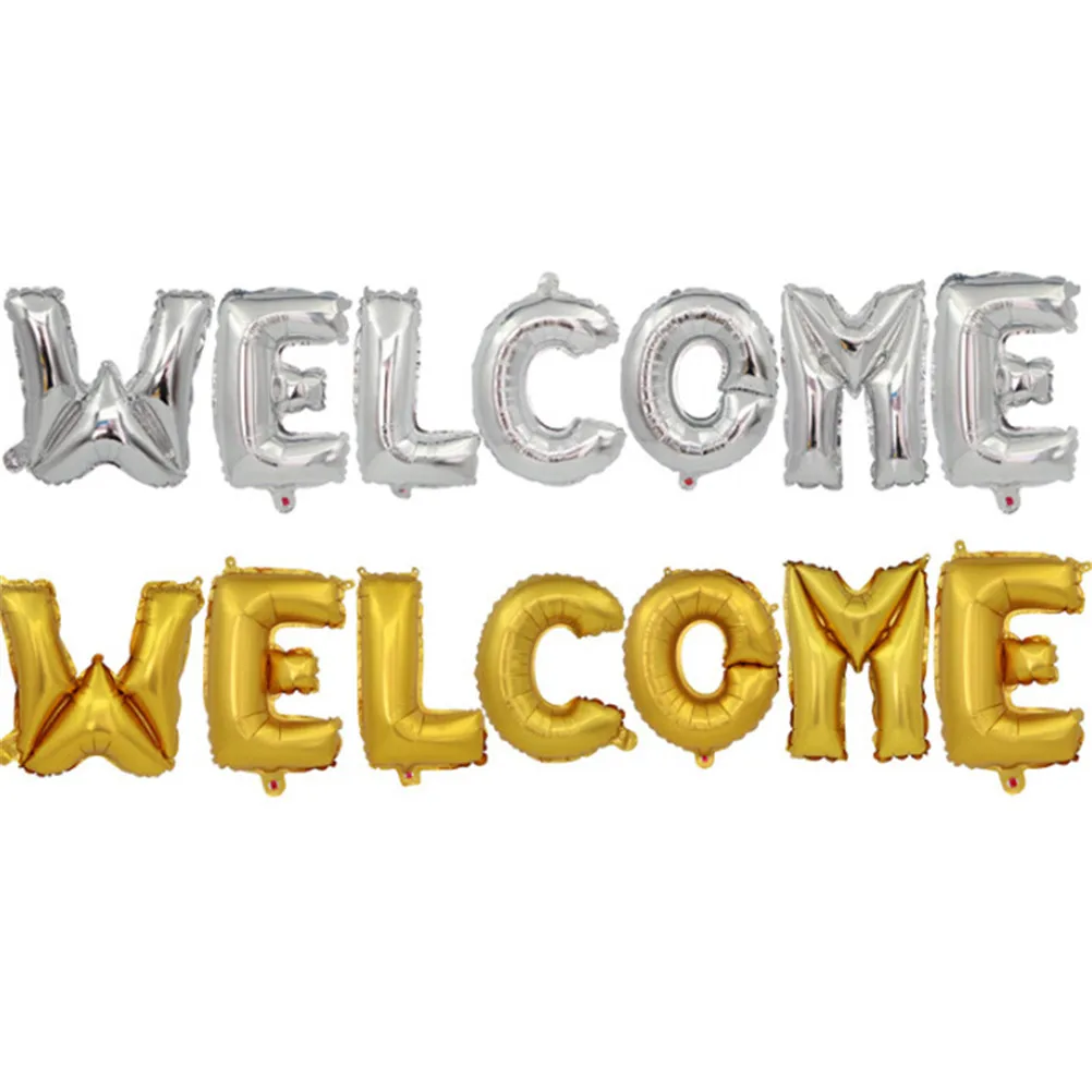 

7Pcs/set 16inch Welcome Letters Foil Balloons Gold/Silver Letters Ballons For Birthday Wedding Party Baby Shower Party Supplies