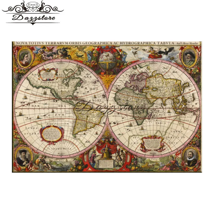 

Diamond Painting diy Diamond Embroidery Cross Stitch Kits World Map Full Square Diamond Mosaic decorative wall stickers