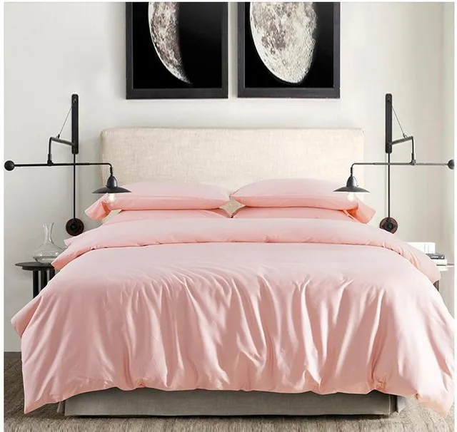 2015 100 egyptian cotton light pink bedding set sheets king queen queen pink sheet set