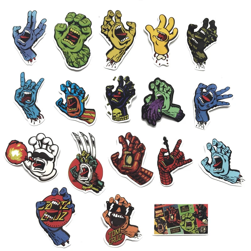 

19 Pcs Non-repetitive Ghost Stickers Suitcase Graffiti Stickers Personality Scratches Obscured Computer Stickers Toys Children G