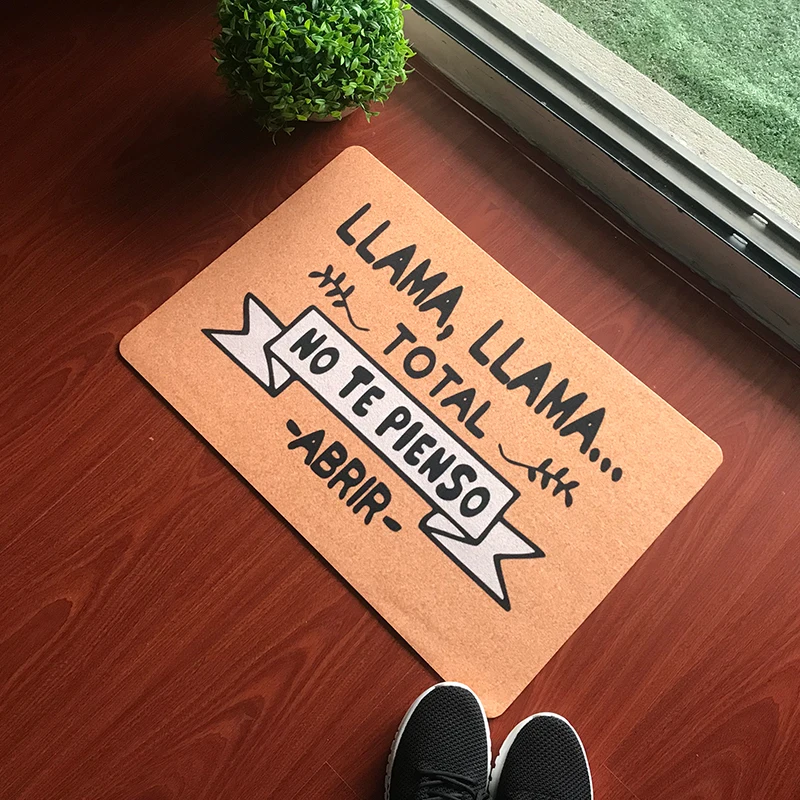 Противоскользящий Забавный испанский Коврик для двери LLAMA TOTAL NO TE PIENSO ABRIR на заказ