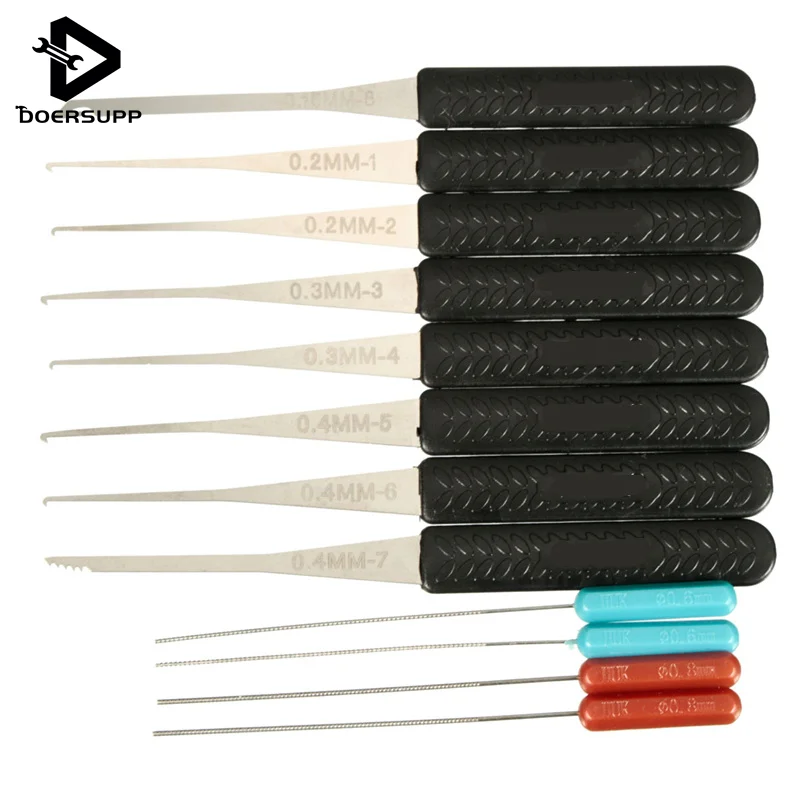 

New Arrival 1 Set 12 PCS Lock Broken Key Extractor Removal Hooks Needle Locksmith Tool Set Top Quality