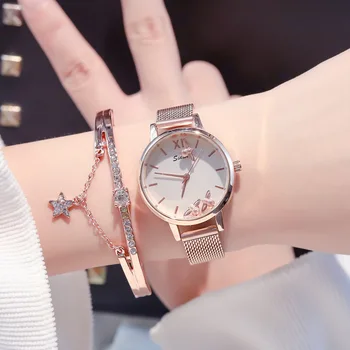 

Women Quartz Watch Creative Little Bee Mesh Belt Watch Fashion Casual Women Watches Gold Color Ladies Wristwatch