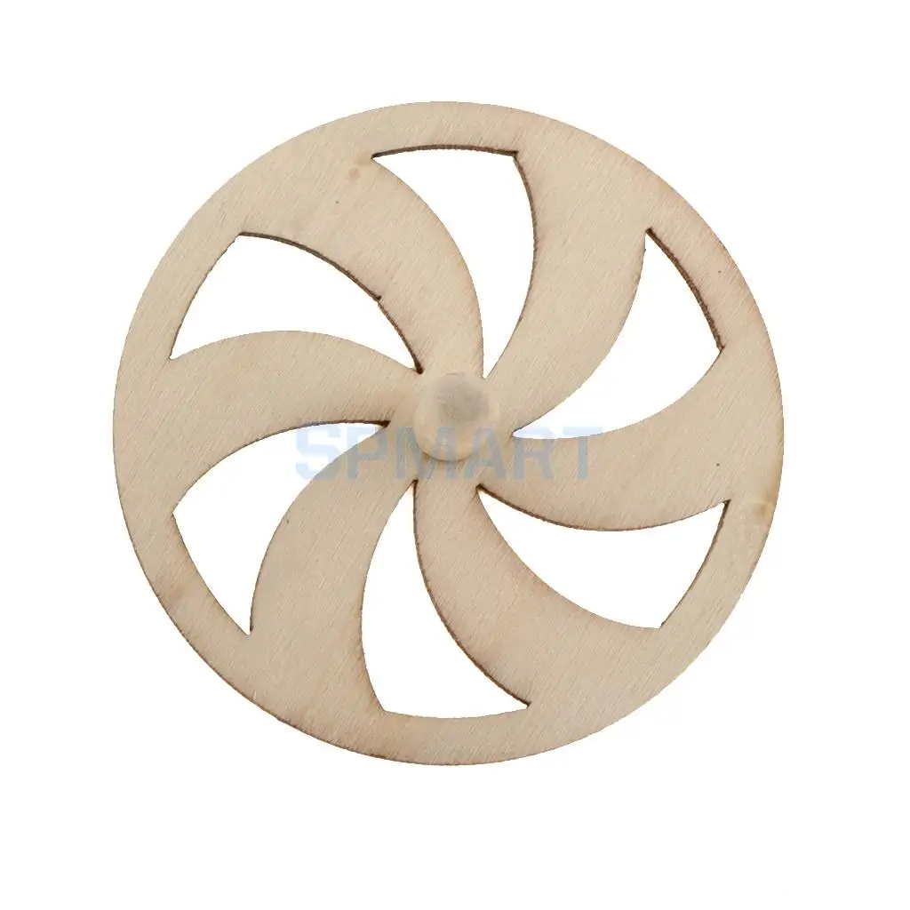 3pcs Novelty Natural Wooden Spinning Top Kids Children Toy for DIY Art Craft