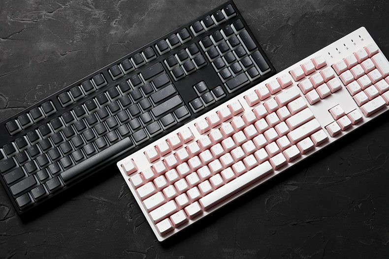 Пудинг pbt doubleshot keycap oem задний светильник механические клавиатуры молочный Белый Розовый Черный gh60 покер 87 tkl 104 108 ansi iso