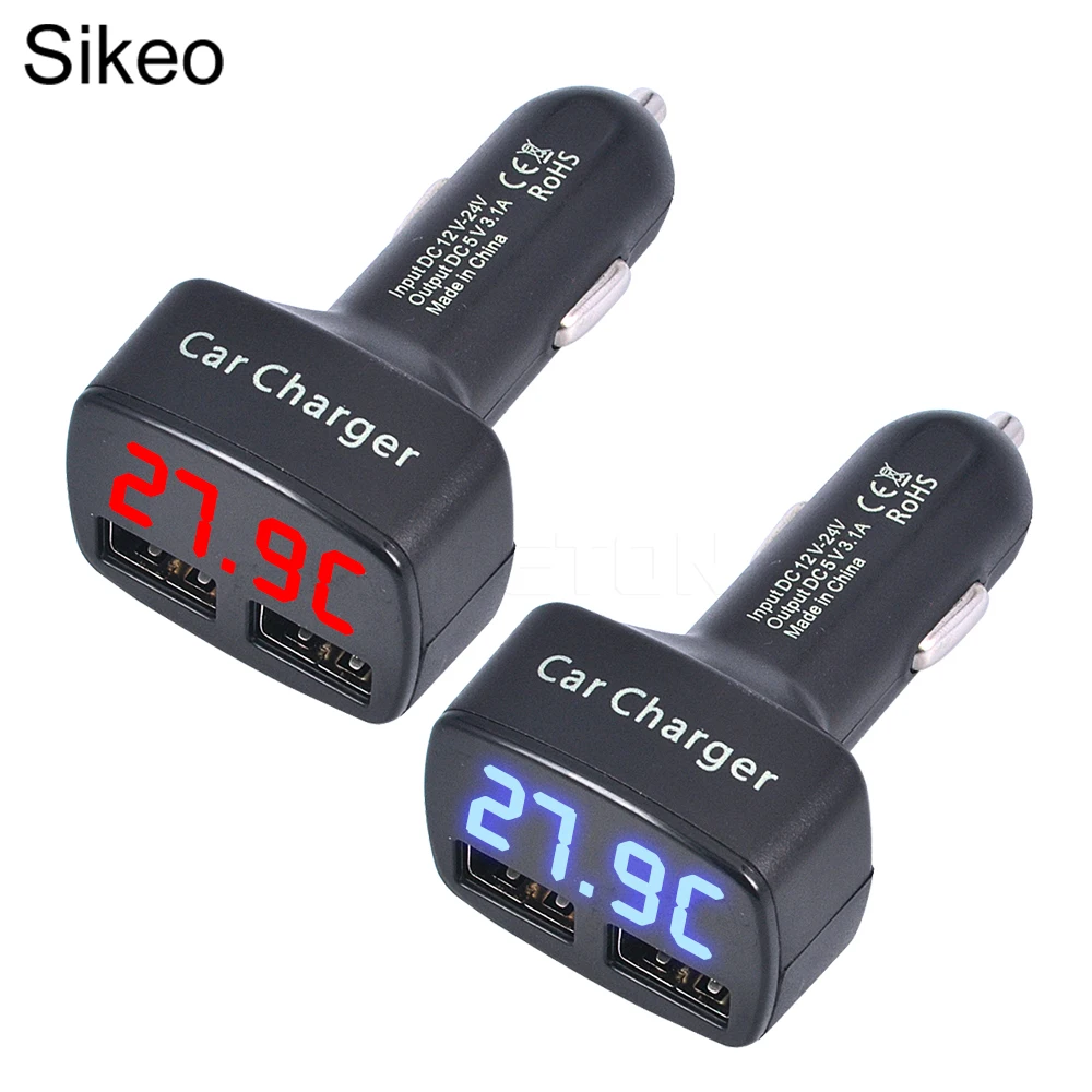 Sikeo 4 в 1 двойной USB DC 5V 3.1A usb Автомобильное зарядное устройство Универсальный