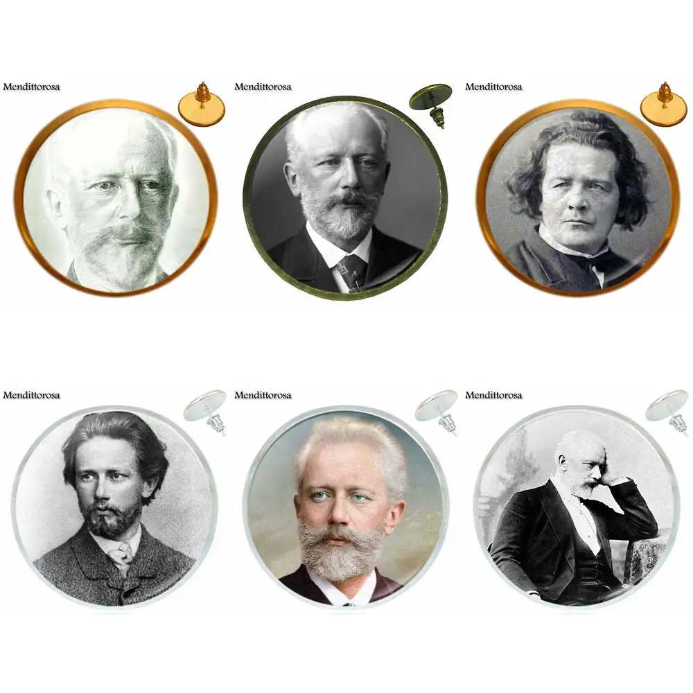 Для женщин Петер Ильич Чайковский модные ювелирные изделия кабошон стекло