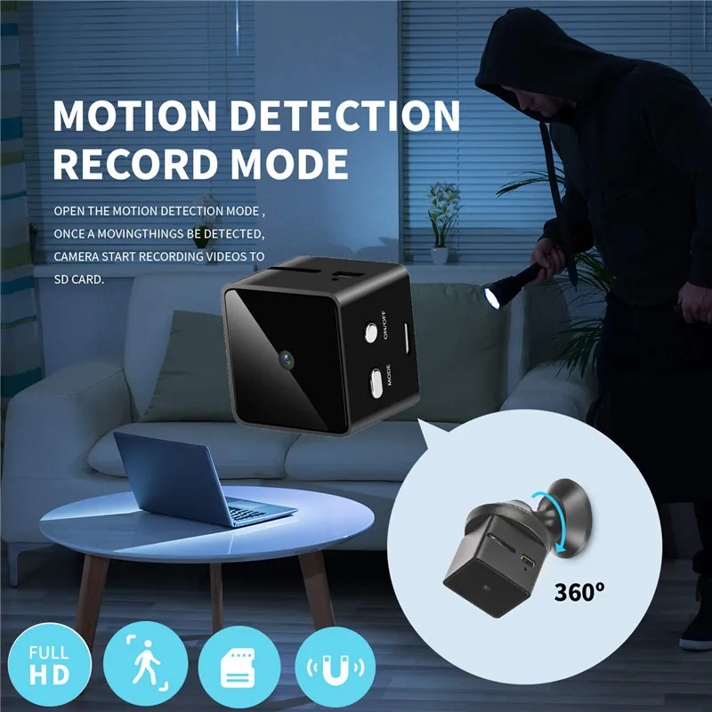 

Wireless Mini IP Camera HD 1080P Smart Home Security Camera Motion Detection for Indoor/Outdoor Security