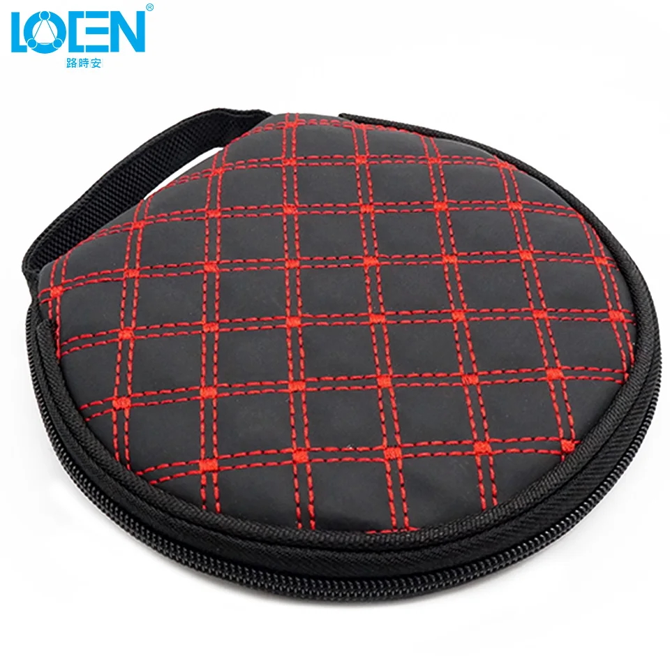 

LOEN 1PC PU leather waterproof 20 Disc zipper CD Holder pocket DVD Case Storage Bag DJ cover white black for Home car