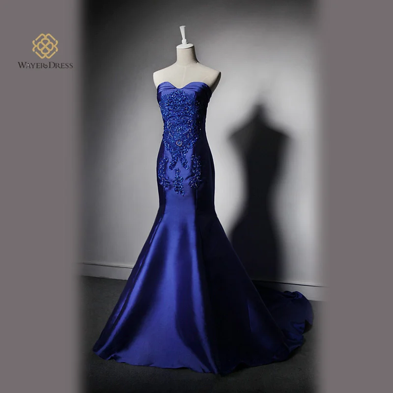 Real Pictures Fashion Royal Blue Black Mermaid Long Evening Dress Real Pictures Fashion Royal Blue Black Mermaid Long Evening Dress Top Fish Tail Celebrity Robe De Soiree Longo 2017 In Dresses From
