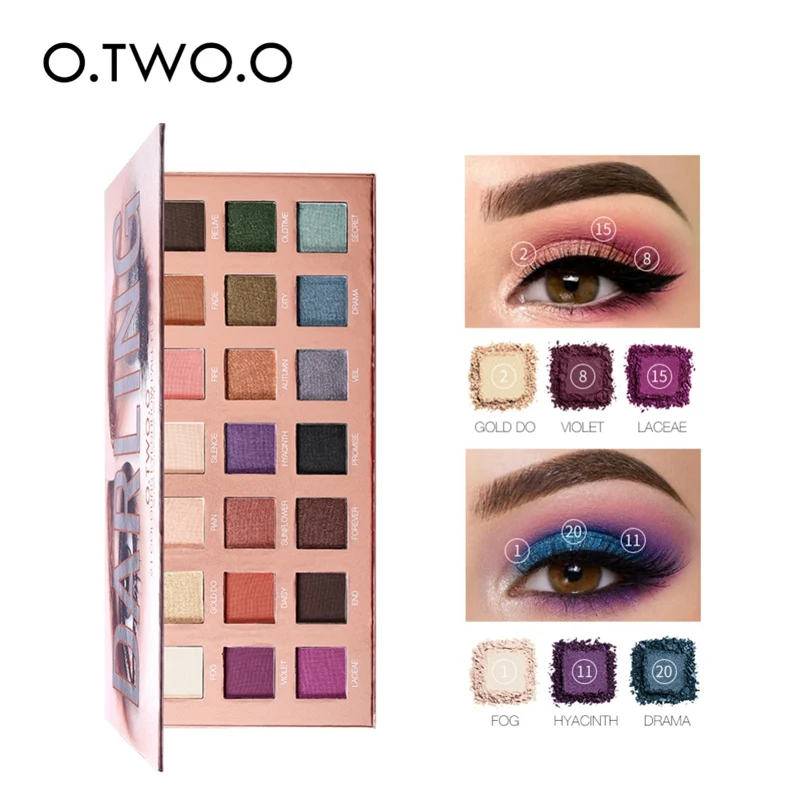 

O TWO O Shimmer Matte Eyeshadow Cosmetic Makeup Palette Glitter Long Lasting Pigment Waterproof Eye Shadow 21 Colors Beauty New