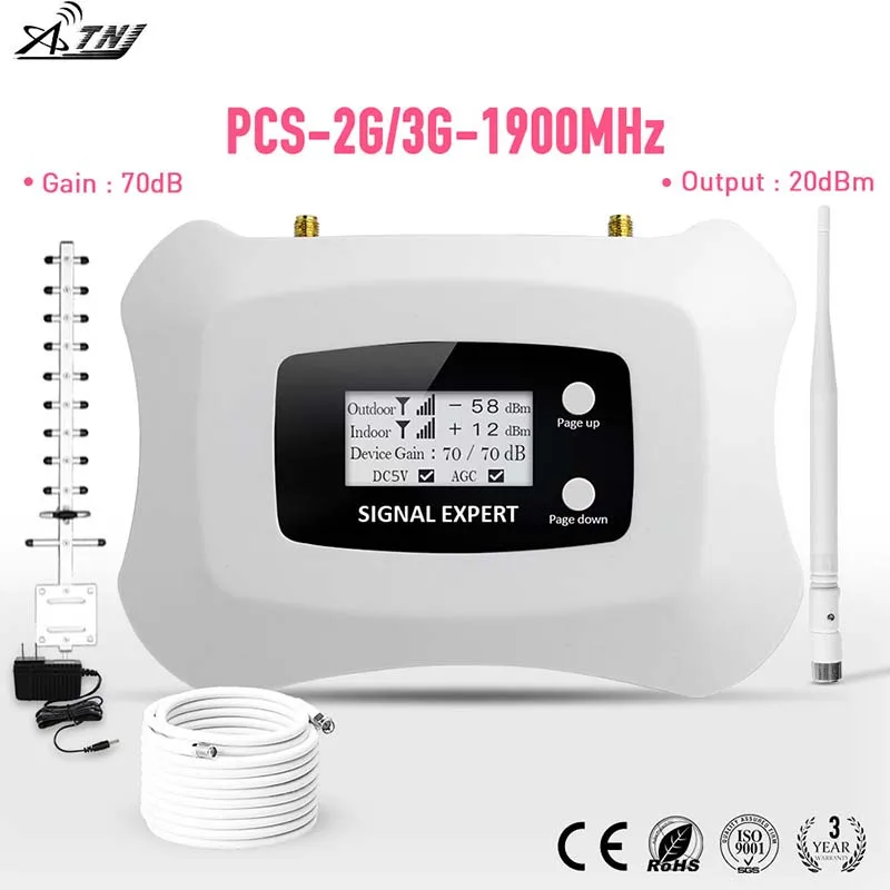 

Full Intelligent 2G 3G 1900mhz PCS mobile Signal Booster amplifier with LCD for home Use 3G Mobile Phone Signal Repeater kit