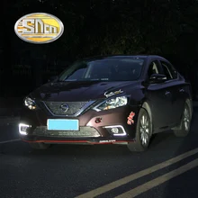 SNCN LED Daytime Running Light For Nissan Sentra Sylphy 2016 2017,Car Accessories Waterproof ABS 12V DRL Fog Lamp Decoration