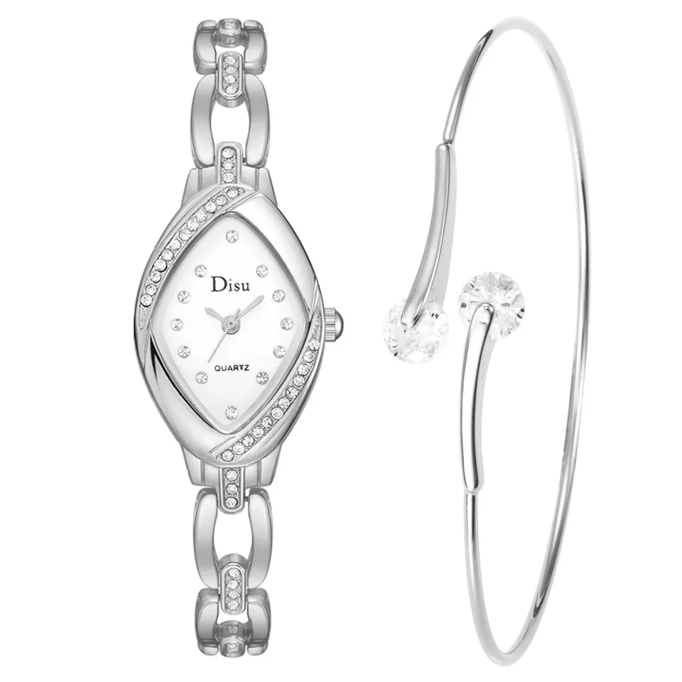

Leisure High Quality Woman Watch Fashion Women Crystal Stainless Steel Analog Quartz Wrist Watch Bracelet 533