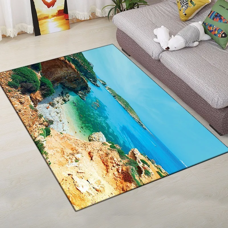 

New 21 Styles 3D Scenic Carpet for Living Room Reactive Printing Large Parlor Flowers Rug Bath Kitchen Mat Kids Play Rugs tapete
